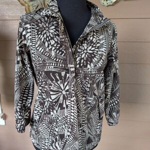 Chic Brown and Cream Patterned Jacket